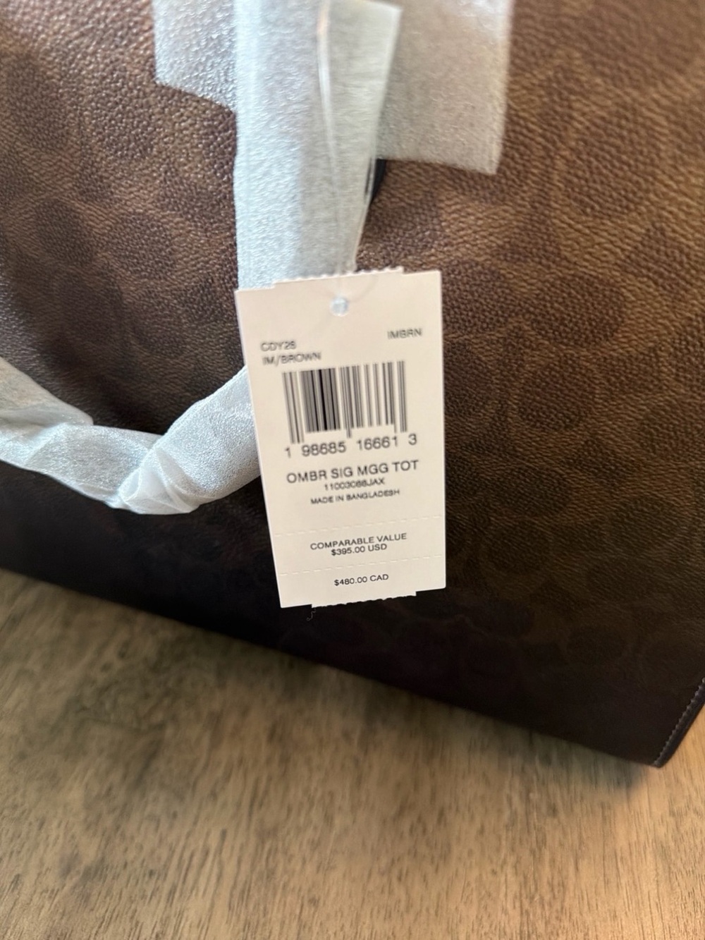 NWT Coach Large Maggie tote in Ombré Signature Canvas - Picture 6 of 6
